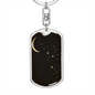 Celestial Moon & Stars Keychain Stainless Steel or 18k Gold Dog Tag Keyring-Express Your Love Gifts