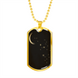 Celestial Moon & Stars Necklace Stainless Steel or 18k Gold Dog Tag 24" Chain-Express Your Love Gifts