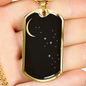 Celestial Moon & Stars Necklace Stainless Steel or 18k Gold Dog Tag 24" Chain-Express Your Love Gifts