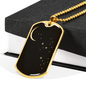 Celestial Moon & Stars Necklace Stainless Steel or 18k Gold Dog Tag 24" Chain-Express Your Love Gifts
