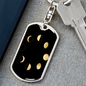 Celestial Moon Phases Keychain Stainless Steel or 18k Gold Dog Tag Keyring-Express Your Love Gifts