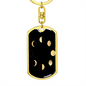 Celestial Moon Phases Keychain Stainless Steel or 18k Gold Dog Tag Keyring-Express Your Love Gifts