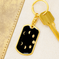 Celestial Moon Phases Keychain Stainless Steel or 18k Gold Dog Tag Keyring-Express Your Love Gifts