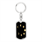 Celestial Moon Phases Keychain Stainless Steel or 18k Gold Dog Tag Keyring-Express Your Love Gifts