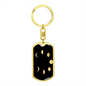 Celestial Moon Phases Keychain Stainless Steel or 18k Gold Dog Tag Keyring-Express Your Love Gifts