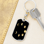 Celestial Moon Phases Keychain Stainless Steel or 18k Gold Dog Tag Keyring-Express Your Love Gifts
