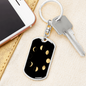 Celestial Moon Phases Keychain Stainless Steel or 18k Gold Dog Tag Keyring-Express Your Love Gifts