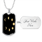 Celestial Moon Phases Necklace Stainless Steel or 18k Gold Dog Tag 24" Chain-Express Your Love Gifts