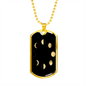 Celestial Moon Phases Necklace Stainless Steel or 18k Gold Dog Tag 24" Chain-Express Your Love Gifts