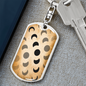 Celestial Moonstars Keychain Stainless Steel or 18k Gold Dog Tag Keyring-Express Your Love Gifts