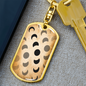 Celestial Moonstars Keychain Stainless Steel or 18k Gold Dog Tag Keyring-Express Your Love Gifts