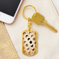Celestial Moonstars Keychain Stainless Steel or 18k Gold Dog Tag Keyring-Express Your Love Gifts