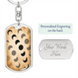 Celestial Moonstars Keychain Stainless Steel or 18k Gold Dog Tag Keyring-Express Your Love Gifts
