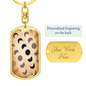 Celestial Moonstars Keychain Stainless Steel or 18k Gold Dog Tag Keyring-Express Your Love Gifts