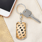 Celestial Moonstars Keychain Stainless Steel or 18k Gold Dog Tag Keyring-Express Your Love Gifts
