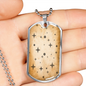 Celestial Moonstars Necklace Stainless Steel or 18k Gold Dog Tag 24" Chain-Express Your Love Gifts