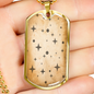 Celestial Moonstars Necklace Stainless Steel or 18k Gold Dog Tag 24" Chain-Express Your Love Gifts