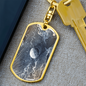 Celestial Planet Keychain Stainless Steel or 18k Gold Dog Tag Keyring-Express Your Love Gifts