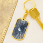 Celestial Planet Keychain Stainless Steel or 18k Gold Dog Tag Keyring-Express Your Love Gifts
