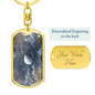 Celestial Planet Keychain Stainless Steel or 18k Gold Dog Tag Keyring-Express Your Love Gifts