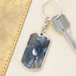 Celestial Planet Keychain Stainless Steel or 18k Gold Dog Tag Keyring-Express Your Love Gifts