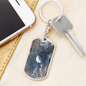 Celestial Planet Keychain Stainless Steel or 18k Gold Dog Tag Keyring-Express Your Love Gifts
