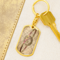 Celestial Planet Ring Keychain Stainless Steel or 18k Gold Dog Tag Keyring-Express Your Love Gifts