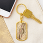 Celestial Planet Ring Keychain Stainless Steel or 18k Gold Dog Tag Keyring-Express Your Love Gifts