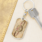 Celestial Planet Ring Keychain Stainless Steel or 18k Gold Dog Tag Keyring-Express Your Love Gifts