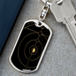 Celestial Planets Keychain Stainless Steel or 18k Gold Dog Tag Keyring-Express Your Love Gifts