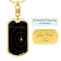 Celestial Planets Keychain Stainless Steel or 18k Gold Dog Tag Keyring-Express Your Love Gifts