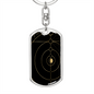 Celestial Planets Keychain Stainless Steel or 18k Gold Dog Tag Keyring-Express Your Love Gifts