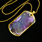 Celestial Purple Galaxy Necklace Stainless Steel or 18k Gold Dog Tag 24" Chain-Express Your Love Gifts