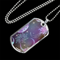 Celestial Purple Galaxy Necklace Stainless Steel or 18k Gold Dog Tag 24" Chain-Express Your Love Gifts