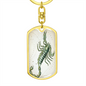 Celestial Scorpion Keychain Stainless Steel or 18k Gold Dog Tag Keyring-Express Your Love Gifts