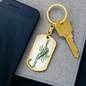 Celestial Scorpion Keychain Stainless Steel or 18k Gold Dog Tag Keyring-Express Your Love Gifts