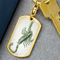 Celestial Scorpion Keychain Stainless Steel or 18k Gold Dog Tag Keyring-Express Your Love Gifts