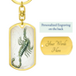 Celestial Scorpion Keychain Stainless Steel or 18k Gold Dog Tag Keyring-Express Your Love Gifts