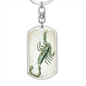 Celestial Scorpion Keychain Stainless Steel or 18k Gold Dog Tag Keyring-Express Your Love Gifts