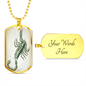 Celestial Scorpion Necklace Stainless Steel or 18k Gold Dog Tag 24" Chain-Express Your Love Gifts