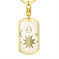 Celestial Stars and Moon Keychain Stainless Steel or 18k Gold Dog Tag Keyring-Express Your Love Gifts
