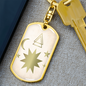 Celestial Stars and Moon Keychain Stainless Steel or 18k Gold Dog Tag Keyring-Express Your Love Gifts