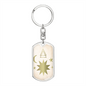 Celestial Stars and Moon Keychain Stainless Steel or 18k Gold Dog Tag Keyring-Express Your Love Gifts