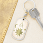 Celestial Stars and Moon Keychain Stainless Steel or 18k Gold Dog Tag Keyring-Express Your Love Gifts