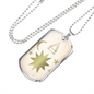 Celestial Stars and Moon Necklace Stainless Steel or 18k Gold Dog Tag 24" Chain-Express Your Love Gifts