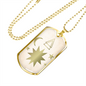 Celestial Stars and Moon Necklace Stainless Steel or 18k Gold Dog Tag 24" Chain-Express Your Love Gifts
