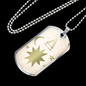 Celestial Stars and Moon Necklace Stainless Steel or 18k Gold Dog Tag 24" Chain-Express Your Love Gifts