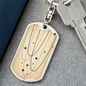 Celestial Stars Beige Keychain Stainless Steel or 18k Gold Dog Tag Keyring-Express Your Love Gifts