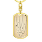 Celestial Stars Beige Keychain Stainless Steel or 18k Gold Dog Tag Keyring-Express Your Love Gifts