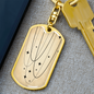 Celestial Stars Beige Keychain Stainless Steel or 18k Gold Dog Tag Keyring-Express Your Love Gifts